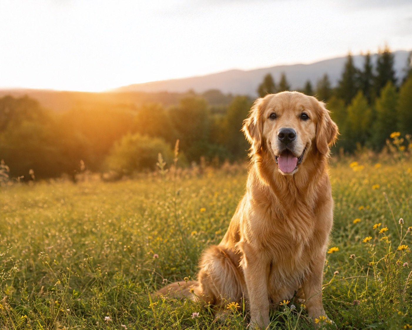 Junger Golden Retriever auf einer Wiese